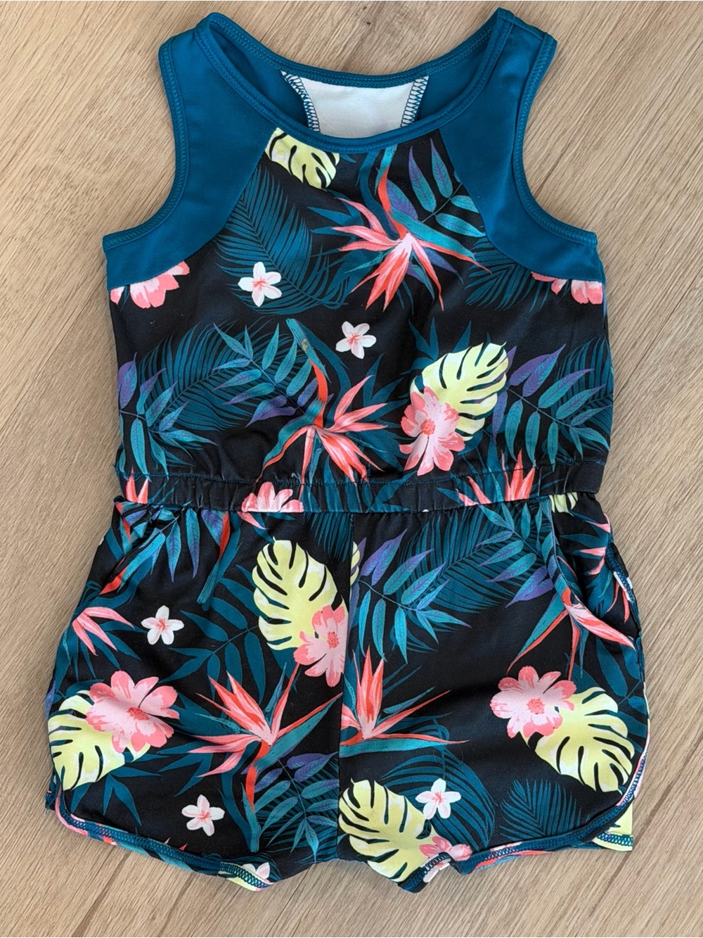 Jumping Bean Tropical Floral Tank Romper | 12 M